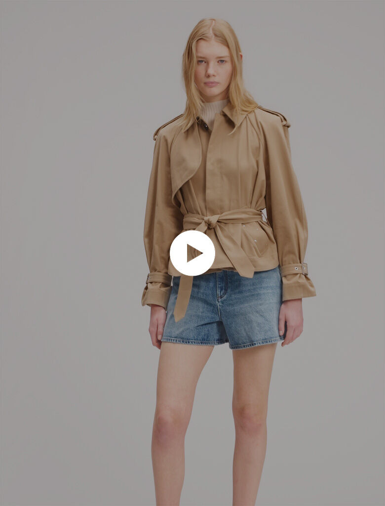 Short studded trench coat Natural For Women | Maje