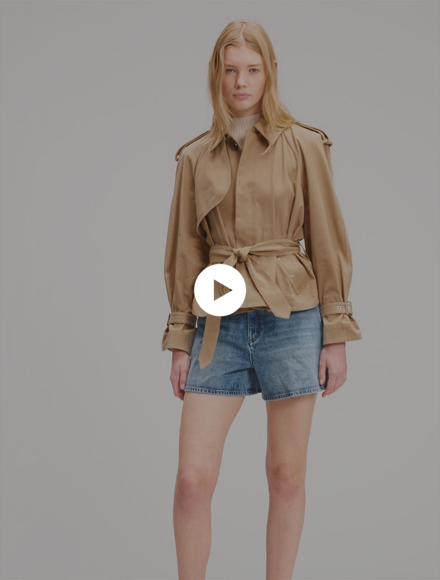 Short studded trench coat