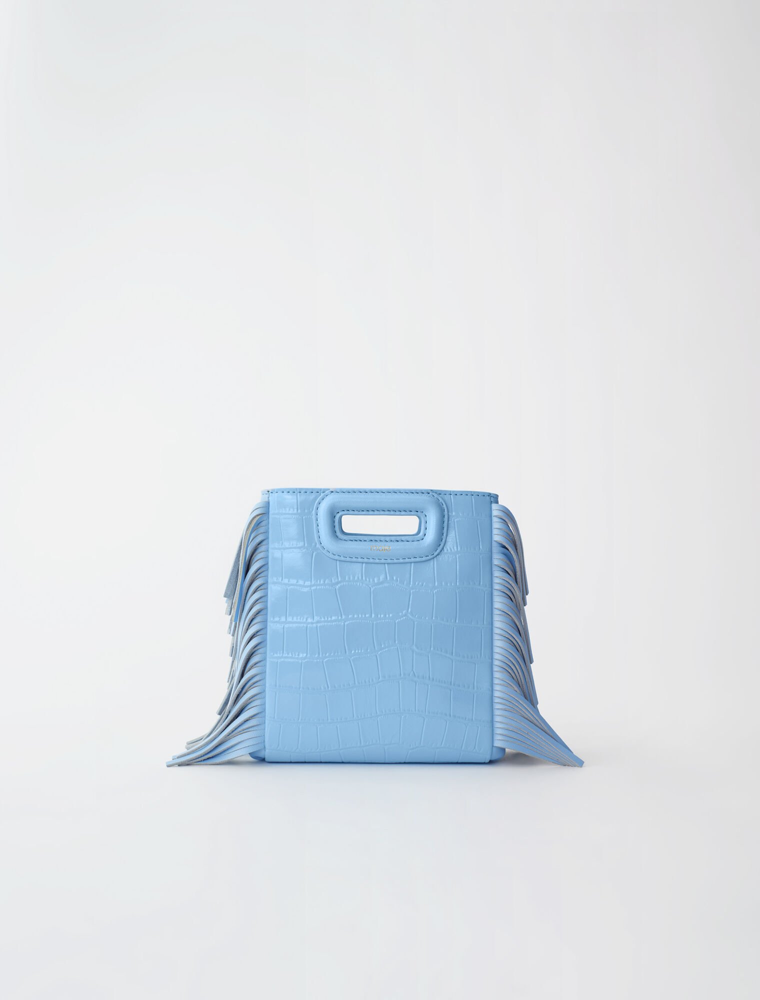 Mini embossed-leather M bag with chain