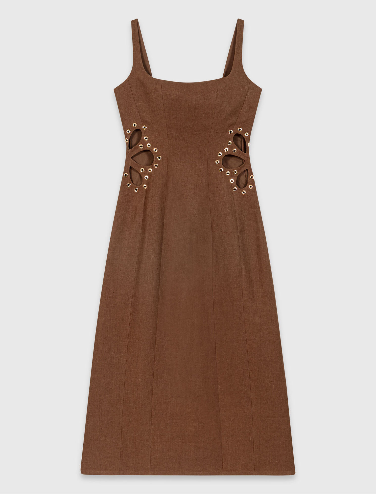 Robe longue en lin m&eacute;lang&eacute;