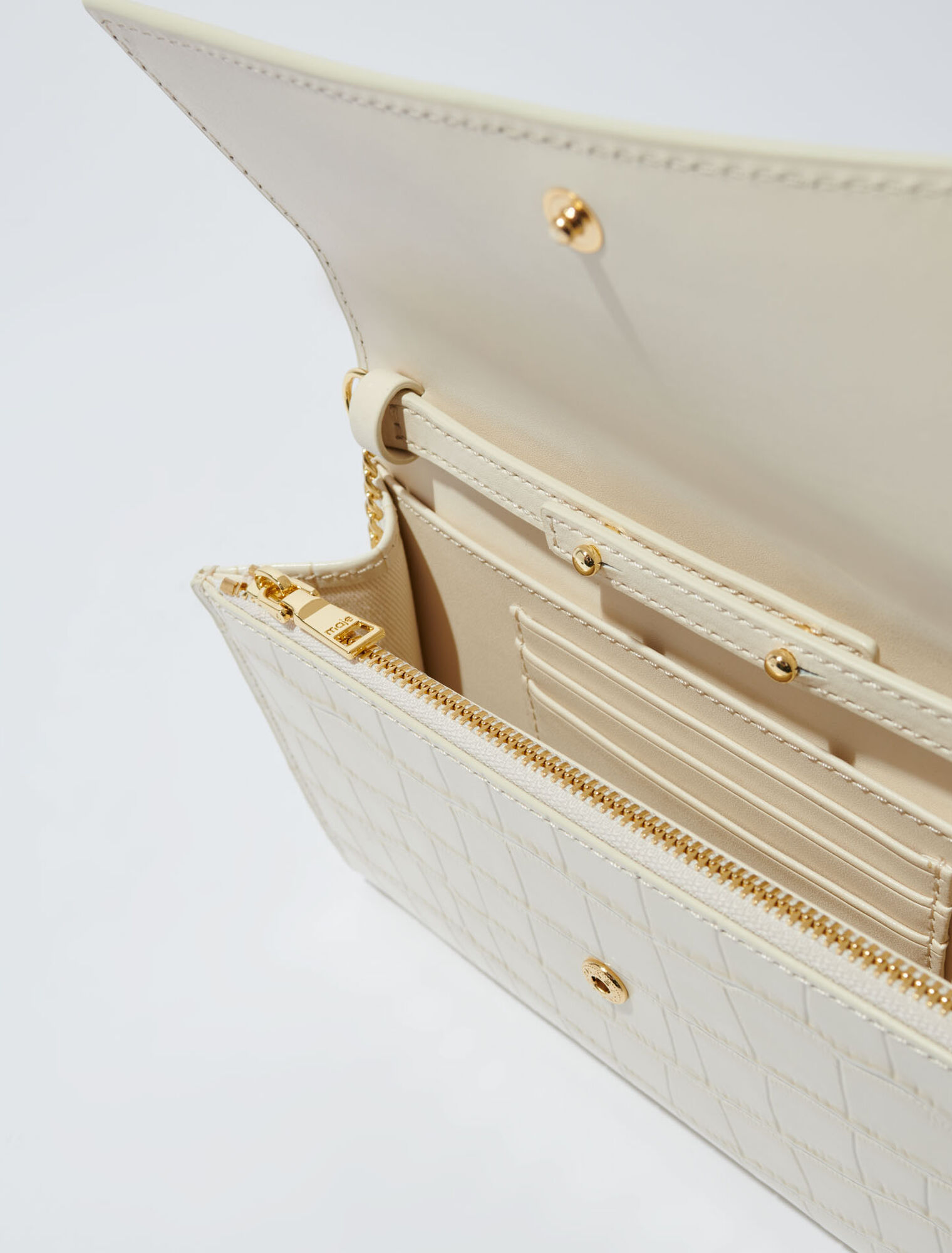 Sac en cuir embossé effet croco