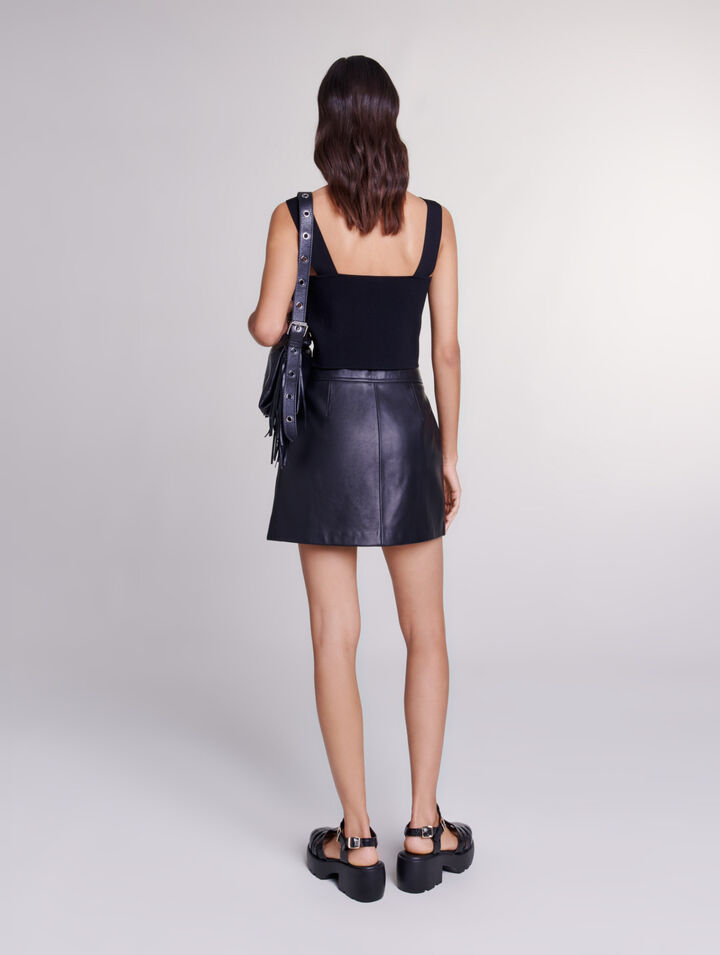 Jupe courte en cuir