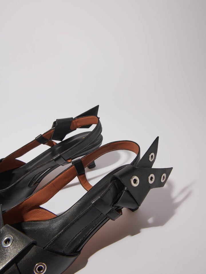 Escarpins pointus à détail noeud