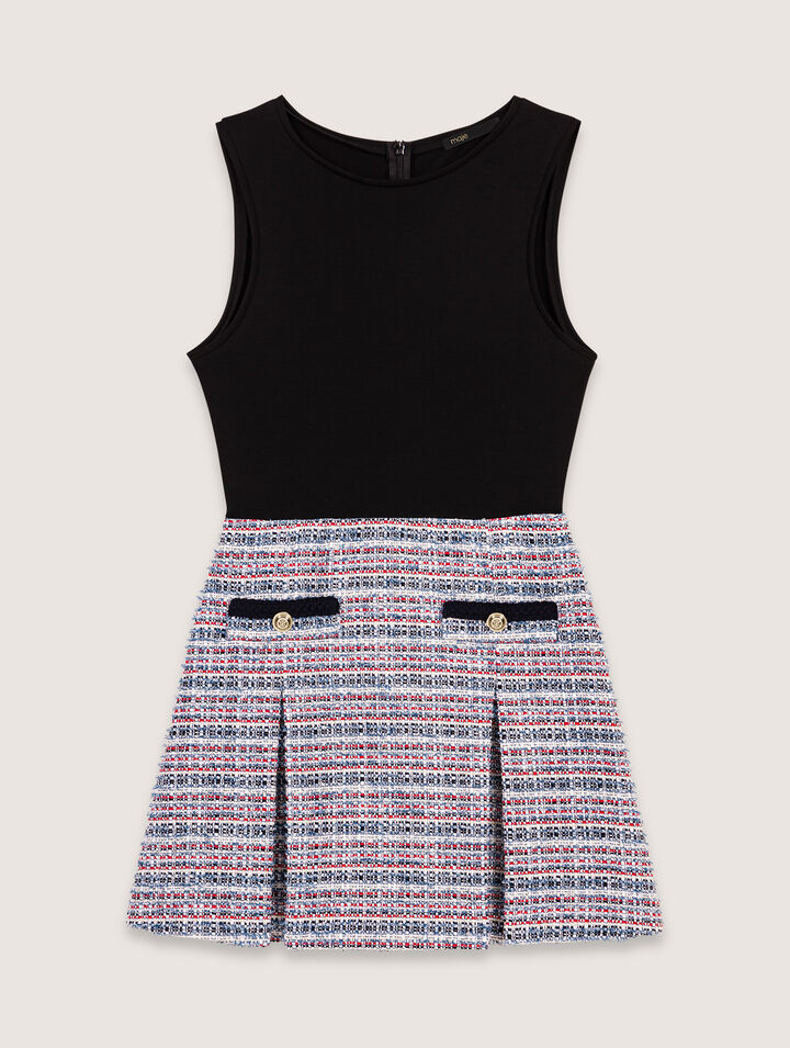 Tweed 2-in-1 mini dress