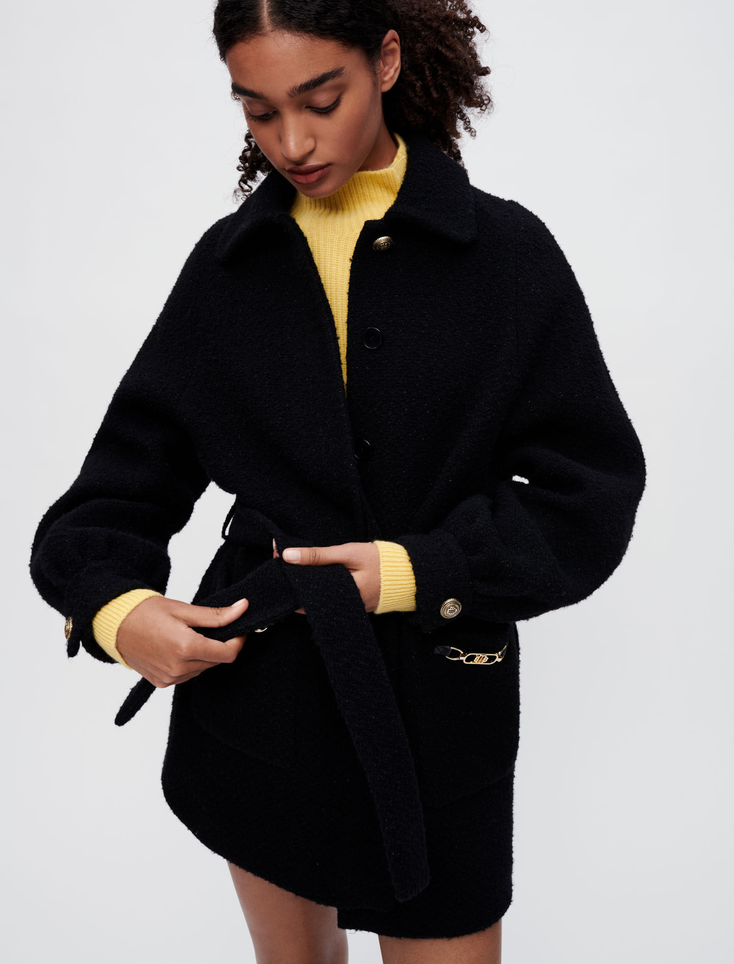 Manteau noir maje clearance
