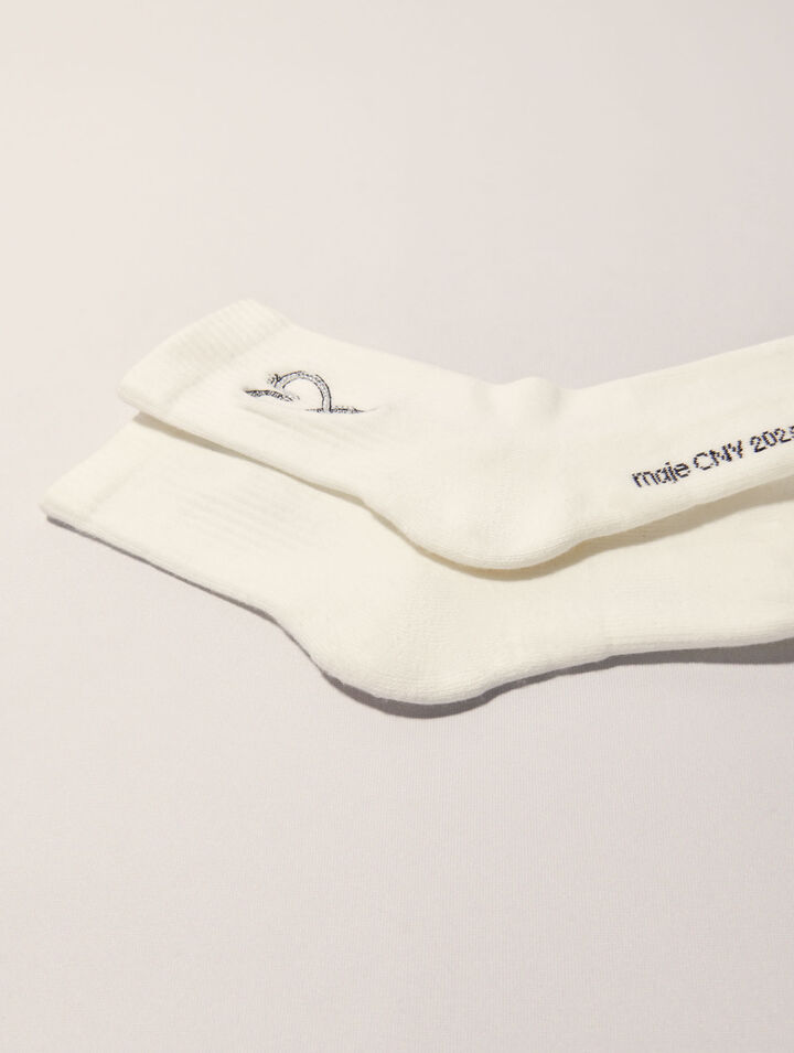 Chaussettes brodées à strass