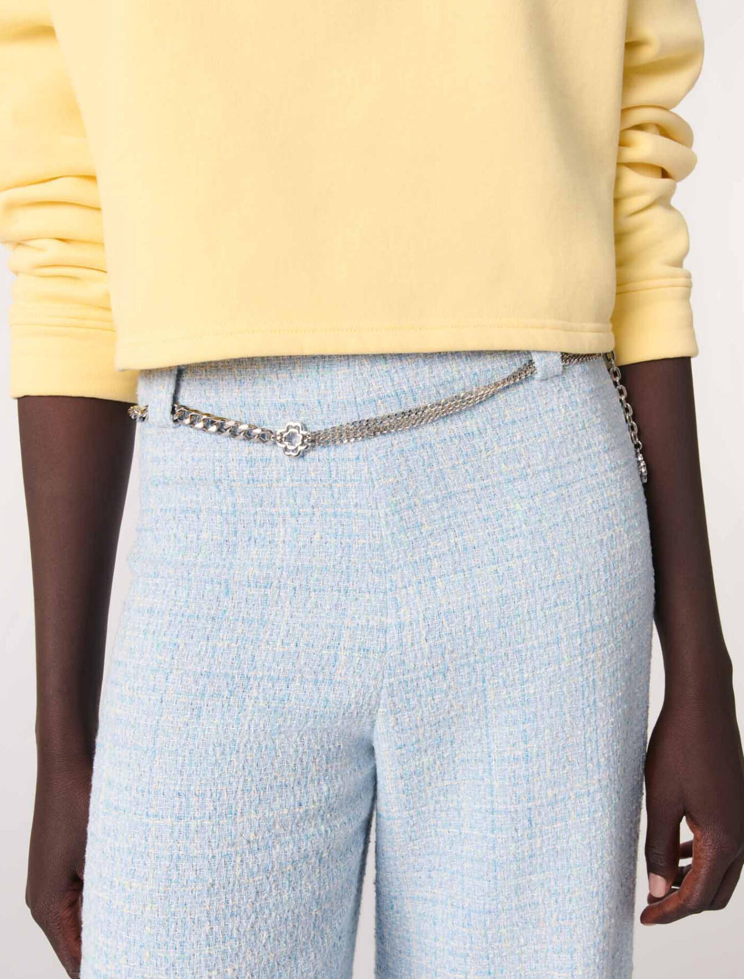 Pantalon en tweed avec ceinture