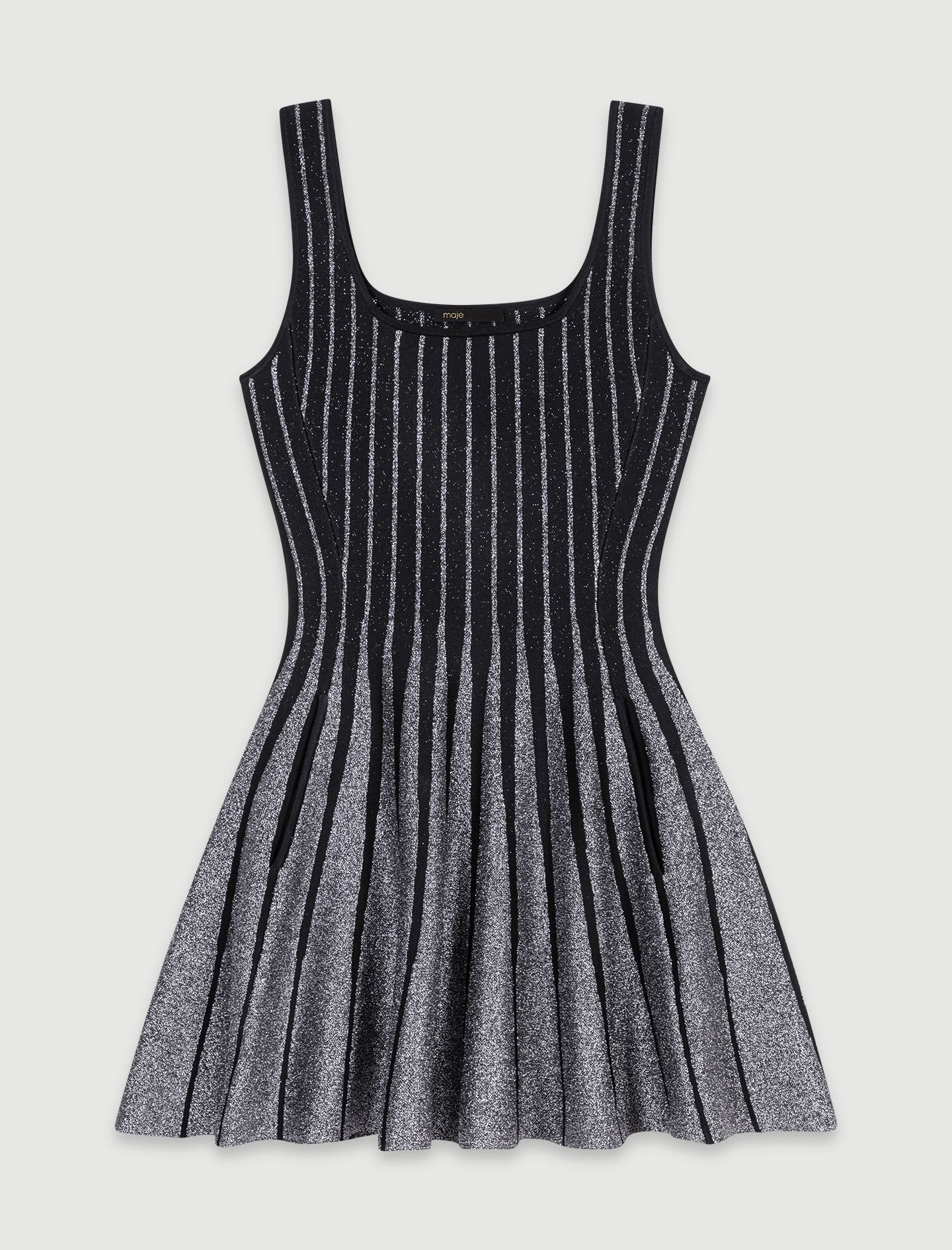 Short jacquard knit dress Black / Gray For Women | Maje Short jacquard knit dress Black / Gray For Women | Maje