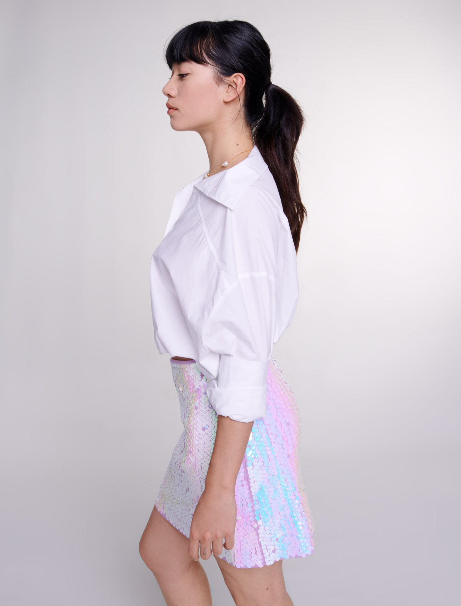 Jupe en maille à sequins