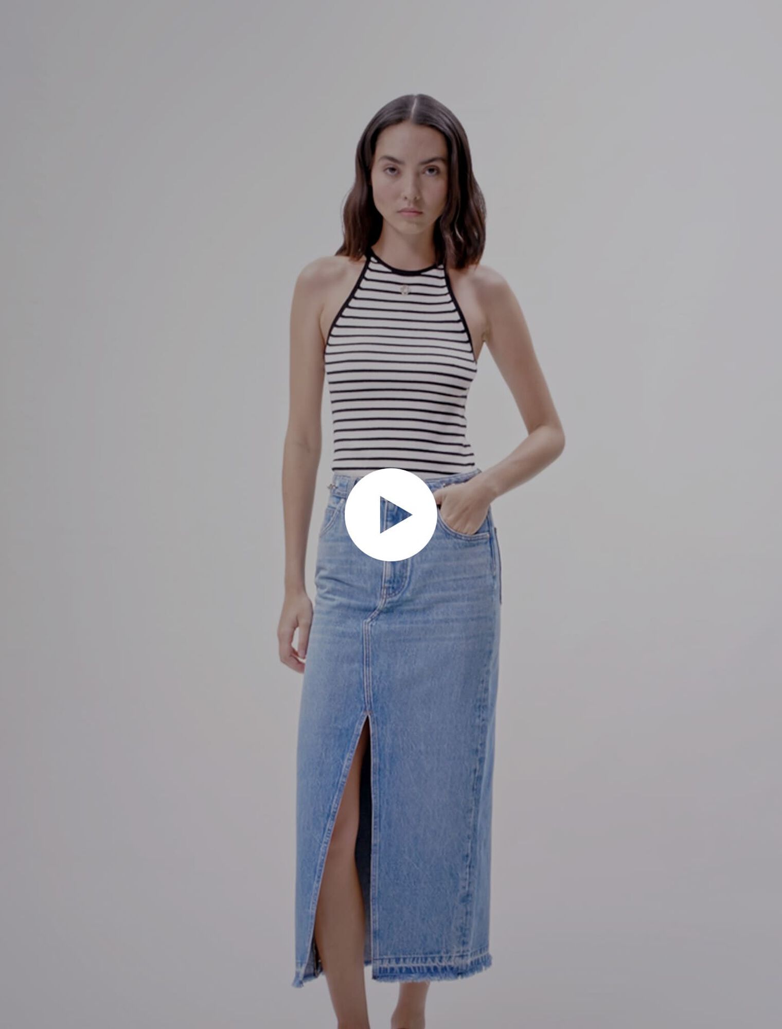 Jupe longue en denim