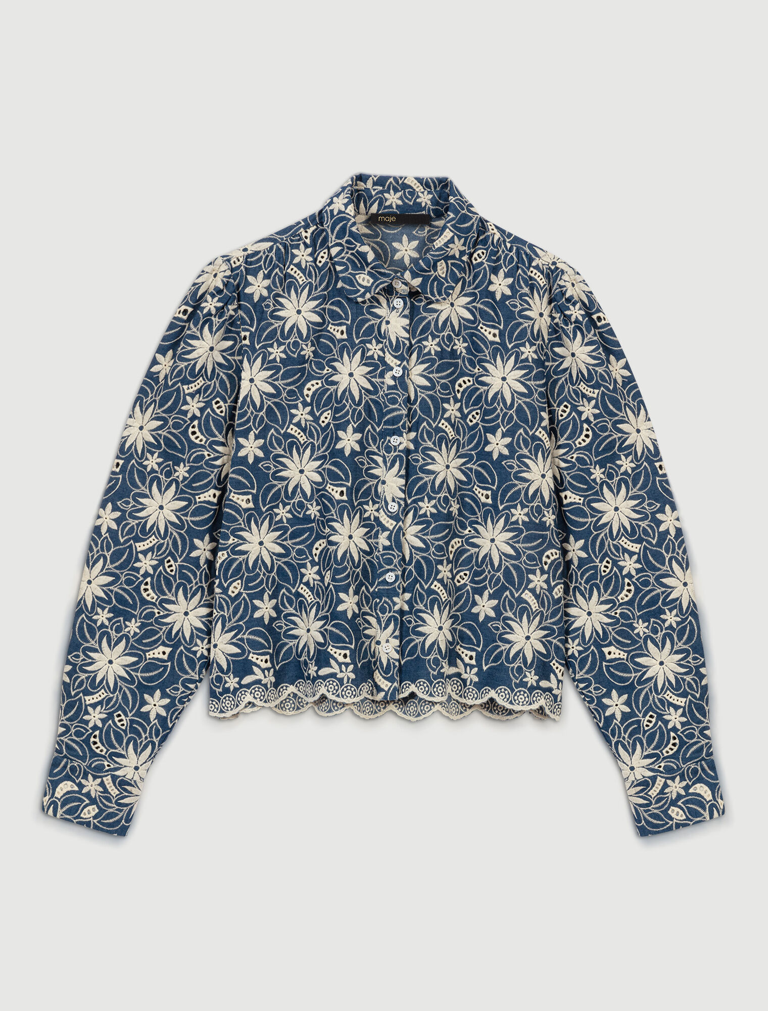 Veste courte à broderies fleuries