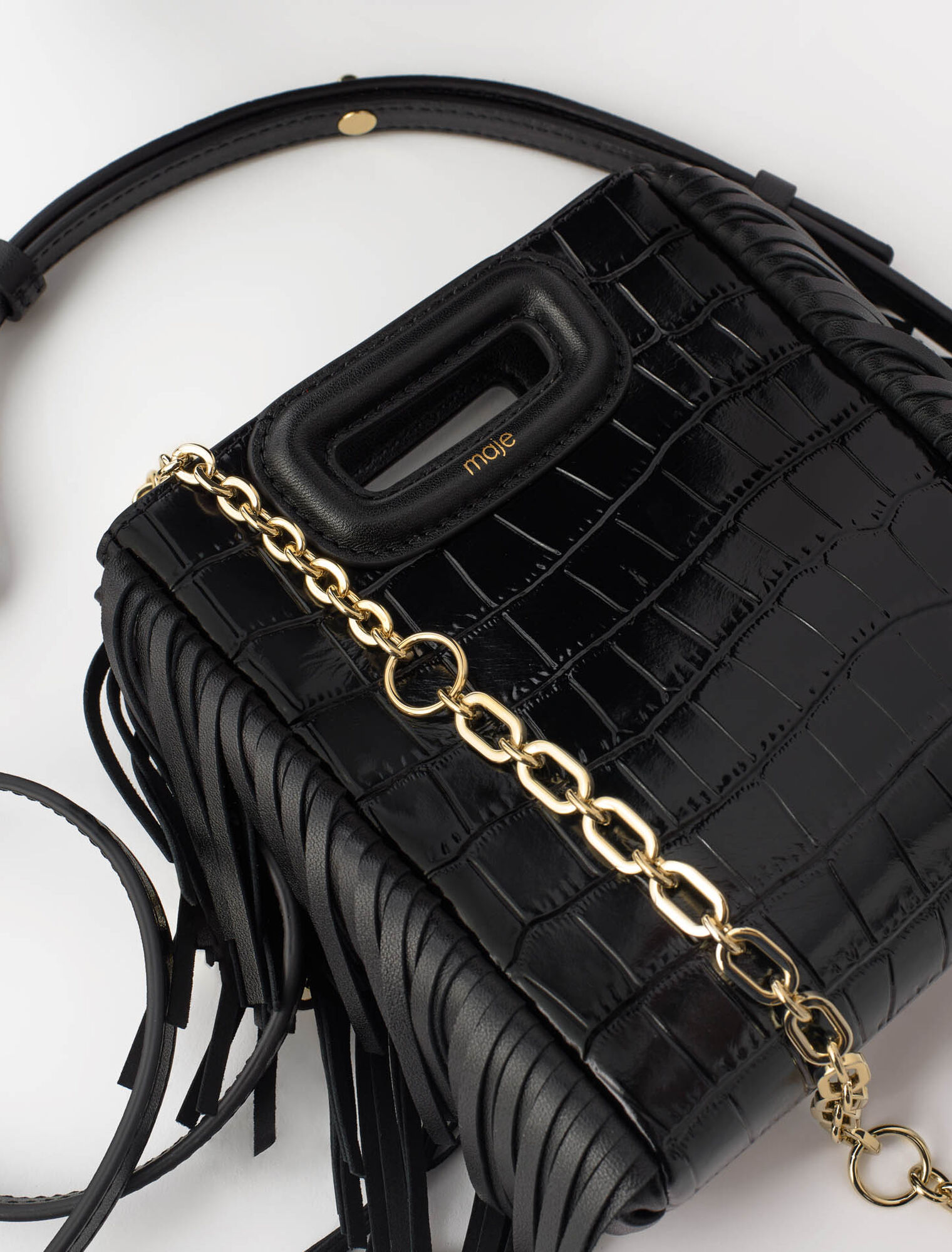 Sac M Mini en cuir effet croco