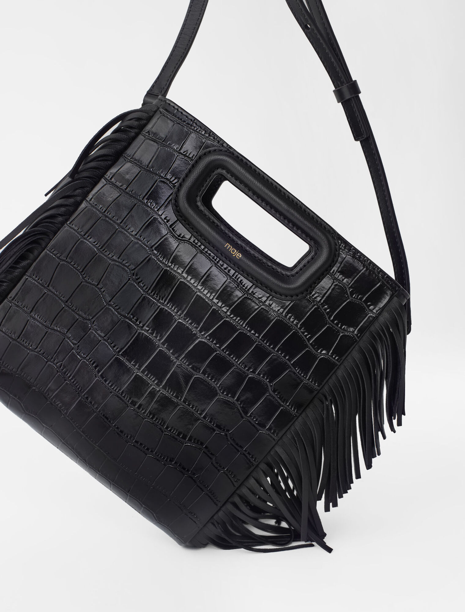 M bag in crocodile-effect leather