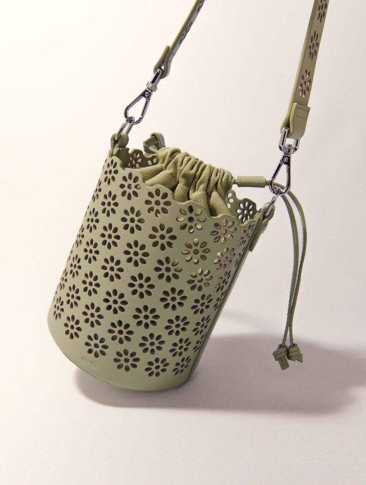 Sac seau en cuir perforé