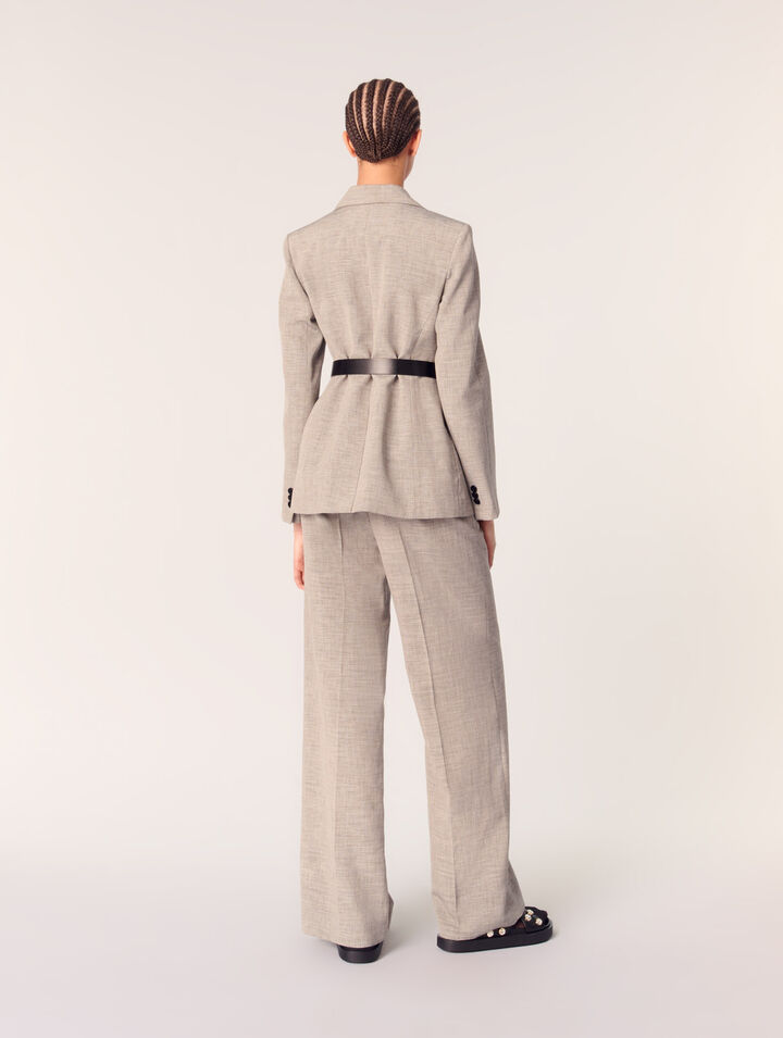 Belted suit jacket