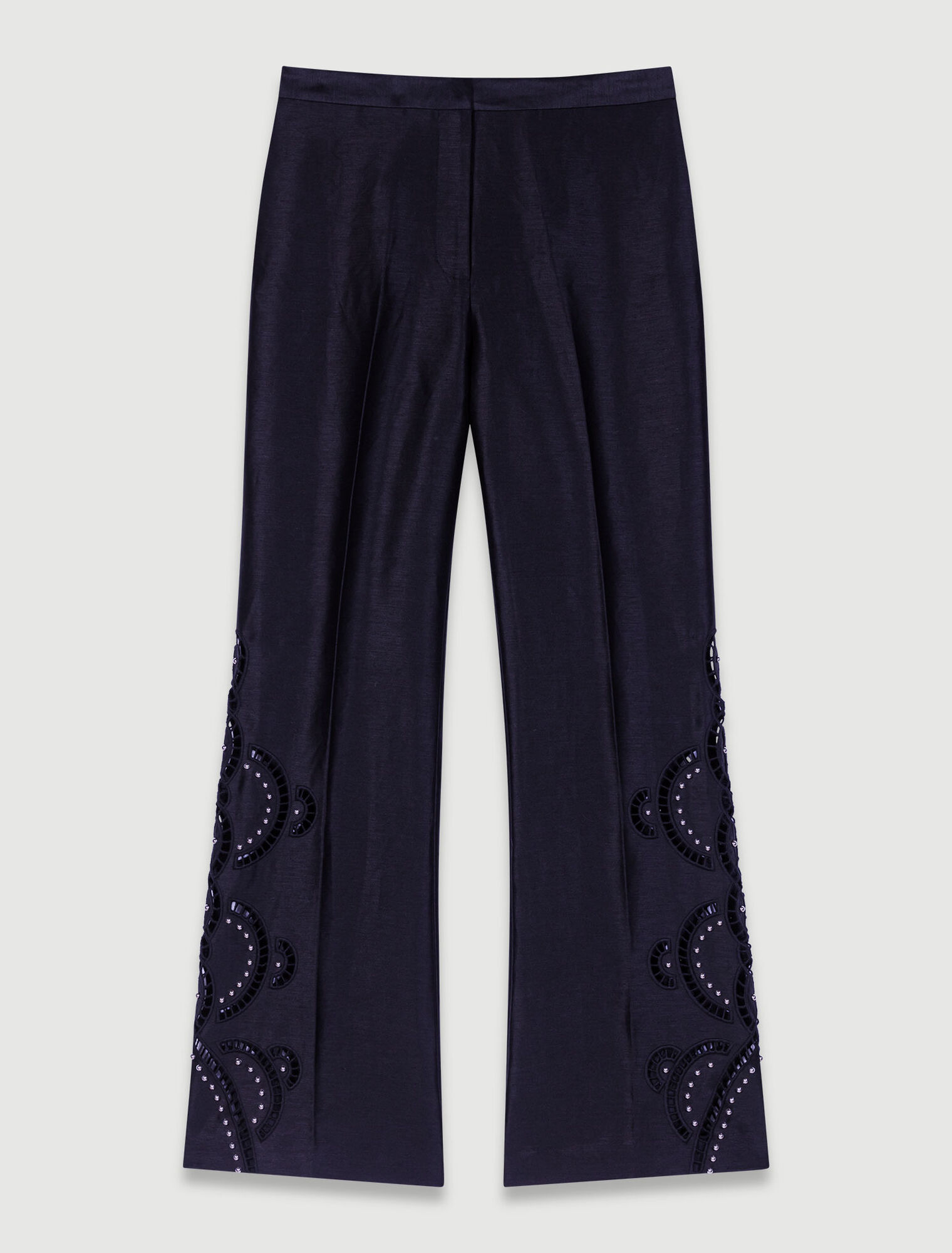 Openwork flared trousers