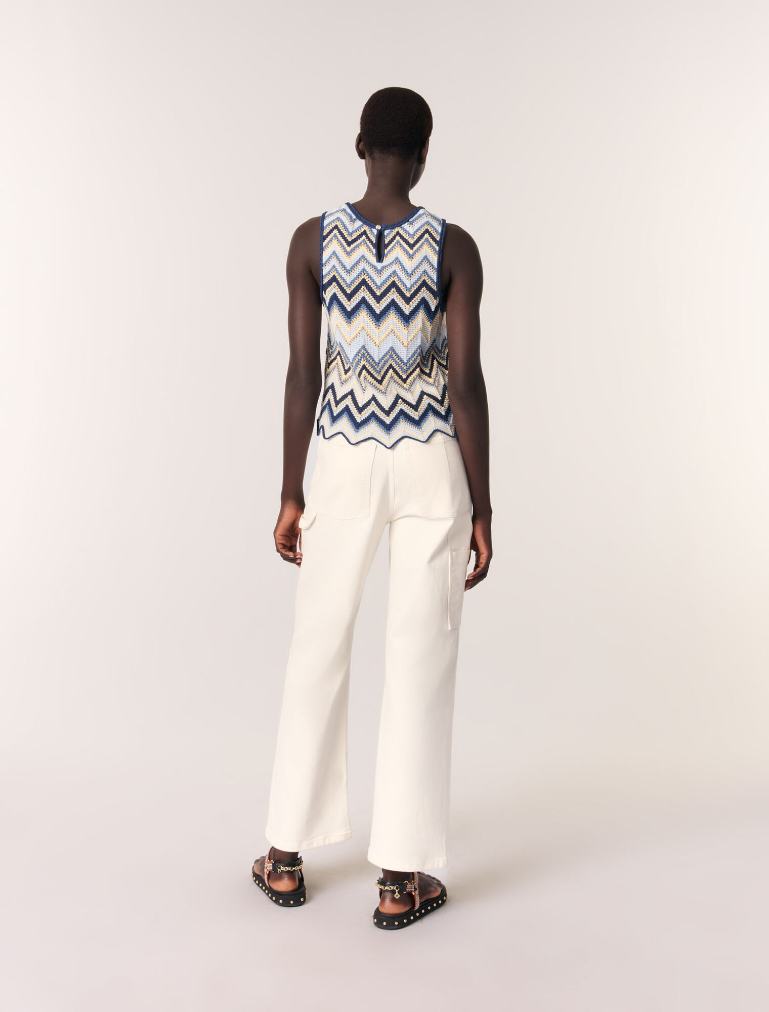 Crochet-knit top