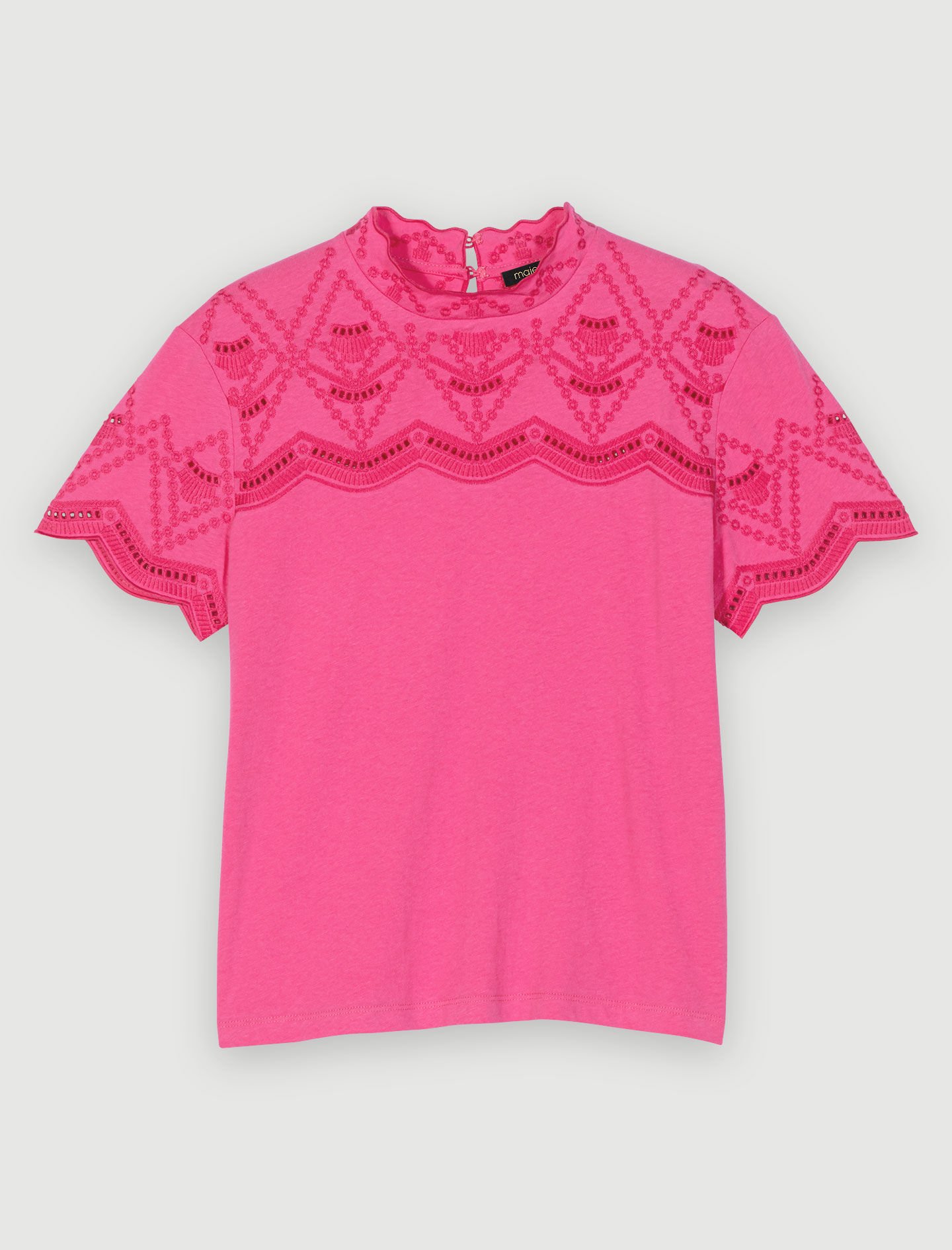 MAJE 売れ筋商品|||マージュ Tシャツ トップス レディース T-shirts Pink Rhinestone T-shirt Pink for Women | Maje