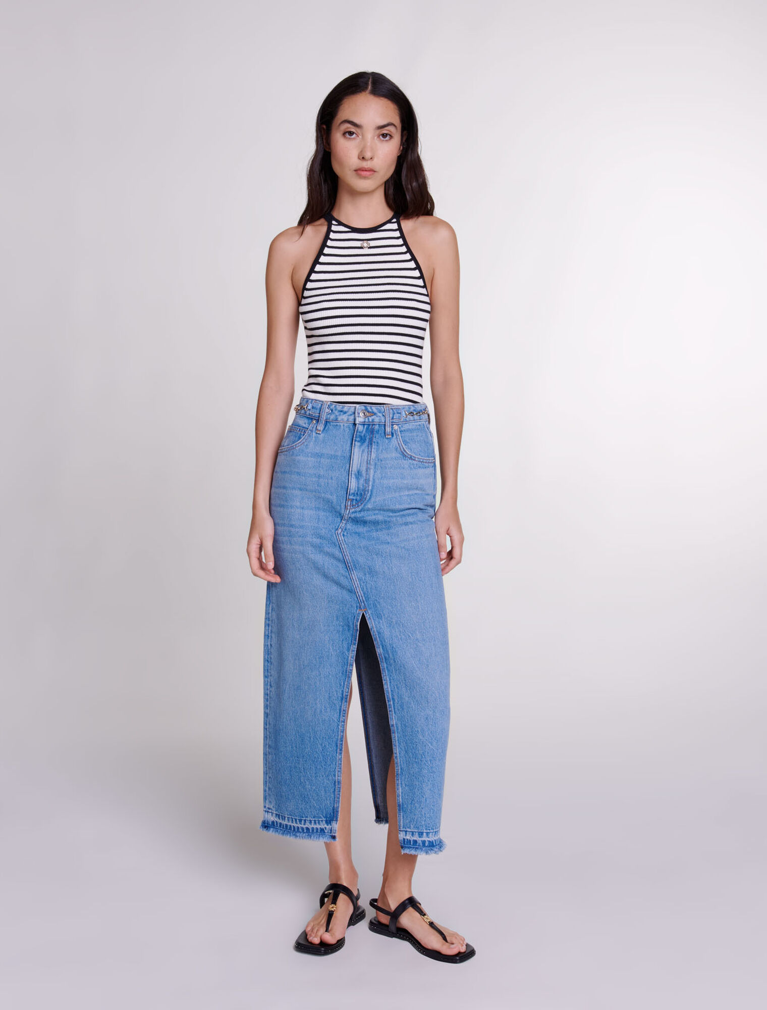 Jupe longue en denim