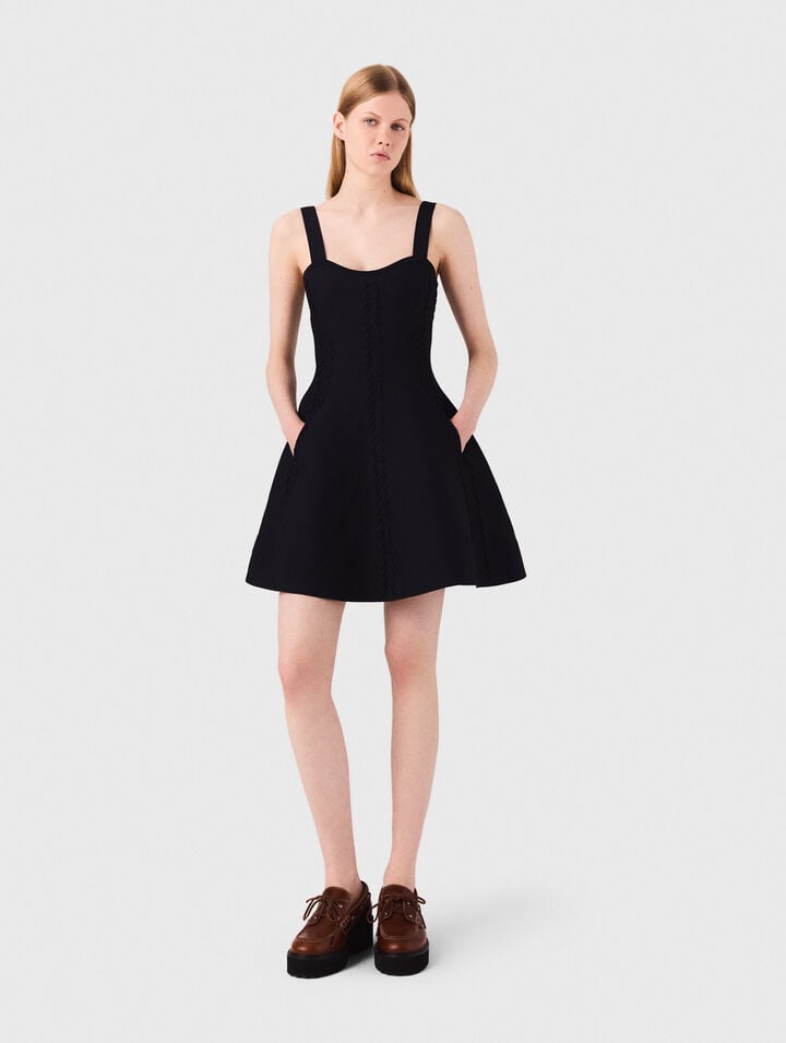 Robe babydoll courte en maille 
