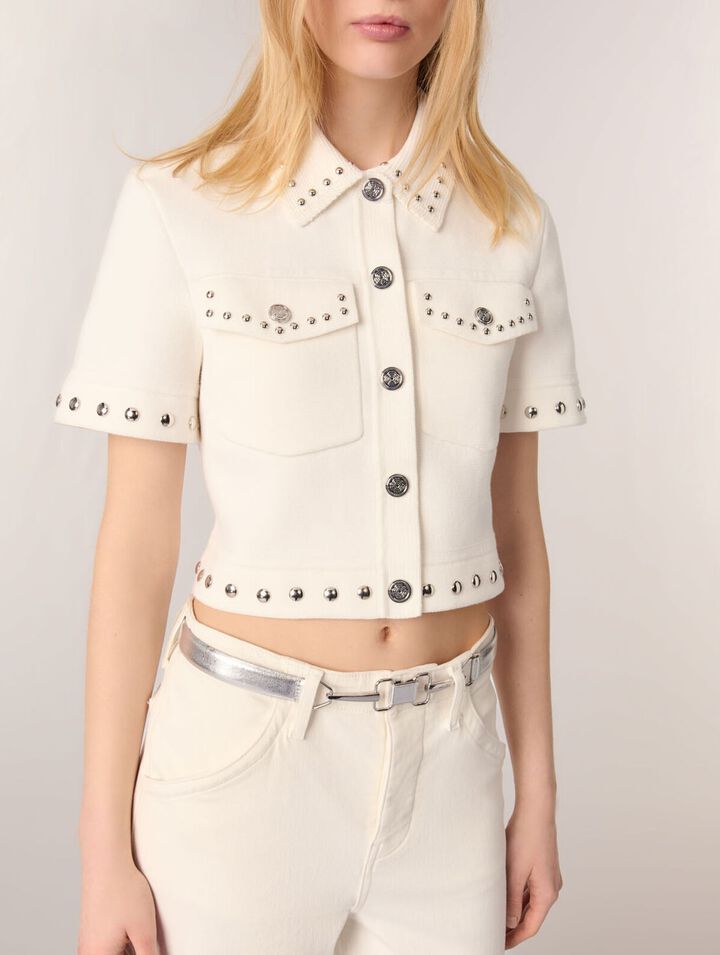 Ceinture en cuir m&eacute;talis&eacute;