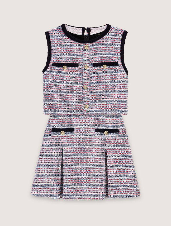 Tweed 2-in-1 mini dress