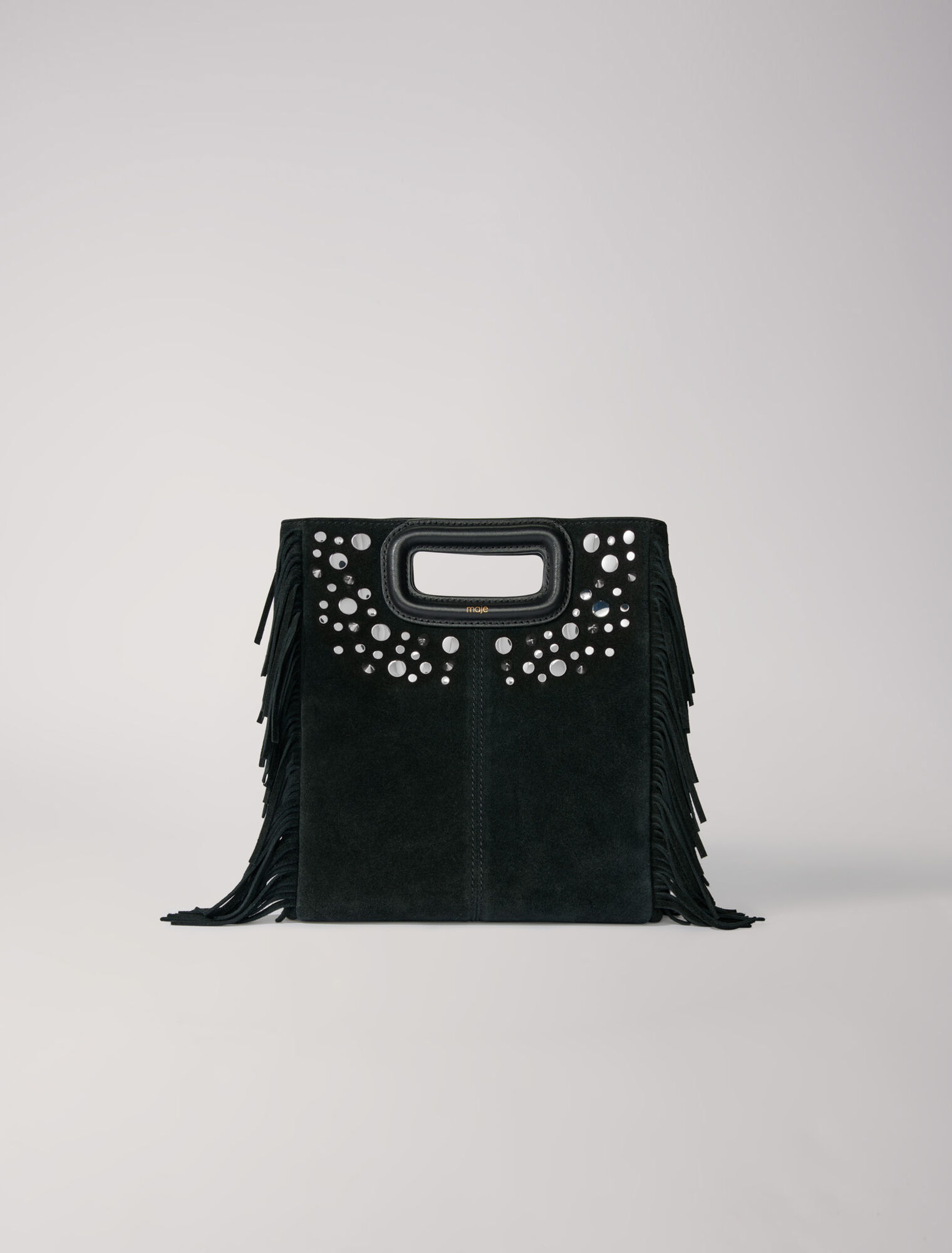 Fringed leather M bag