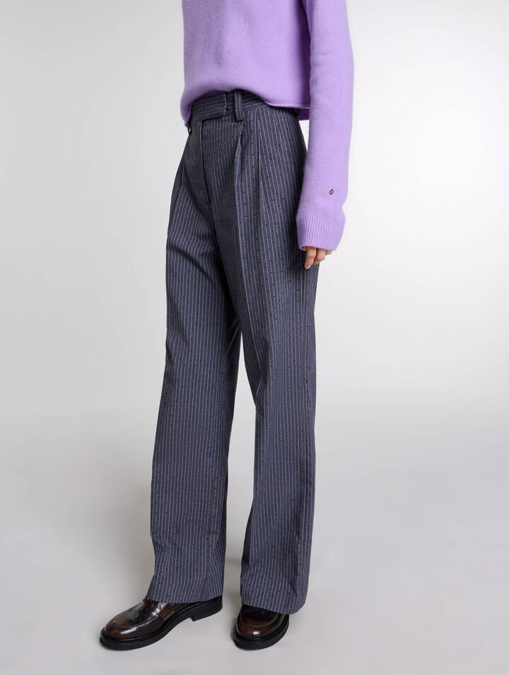 Pantalon de tailleur strassé