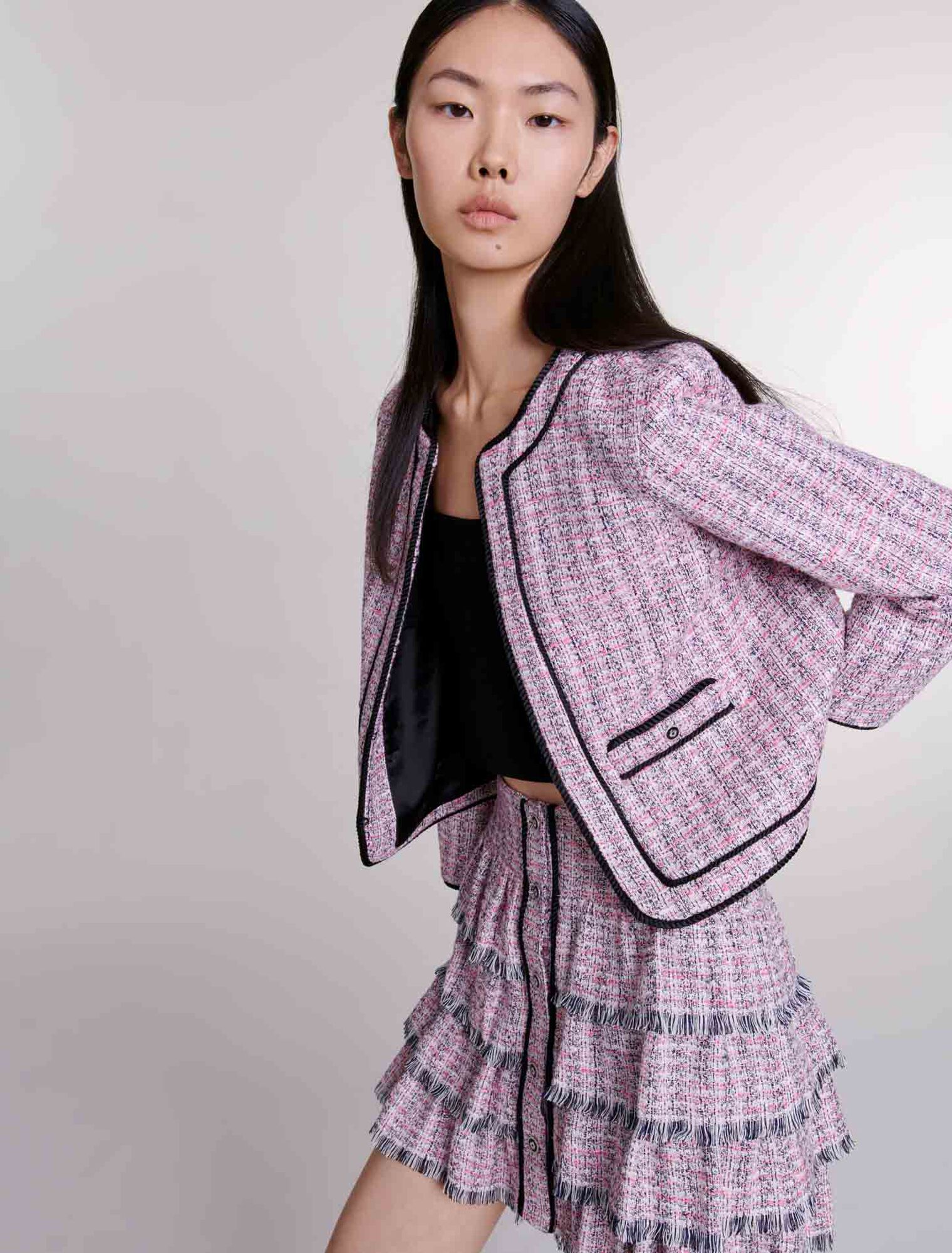 Jupe courte en tweed