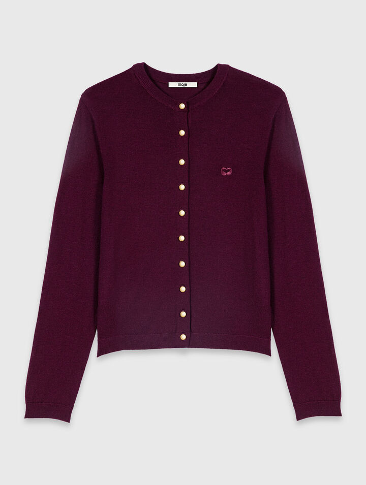 Cardigan with embroidered logo