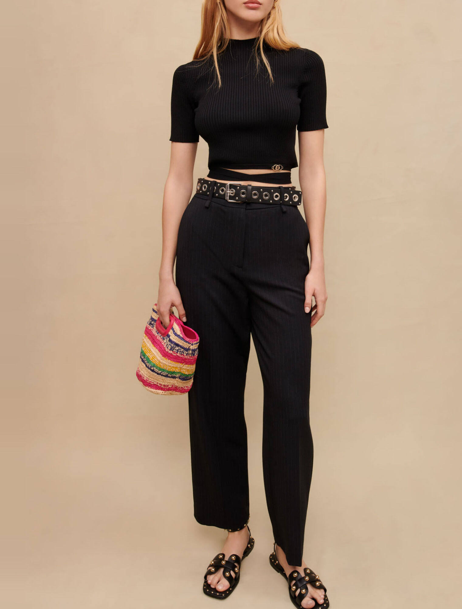 Pantalon de tailleur à rayures tennis