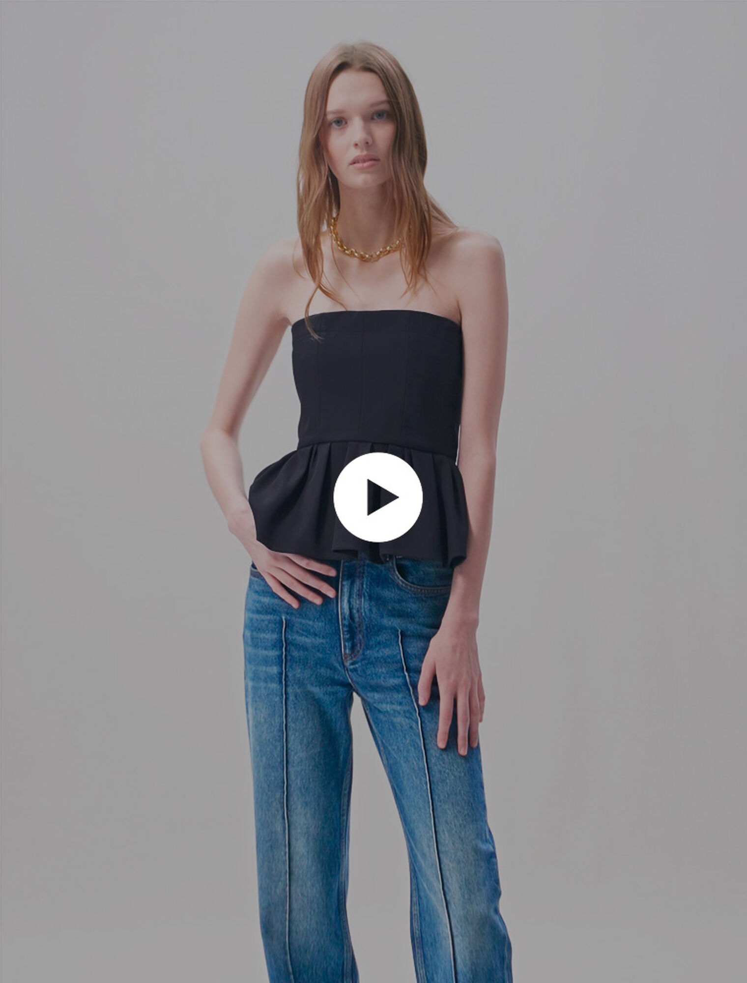 Top bustier à basque
