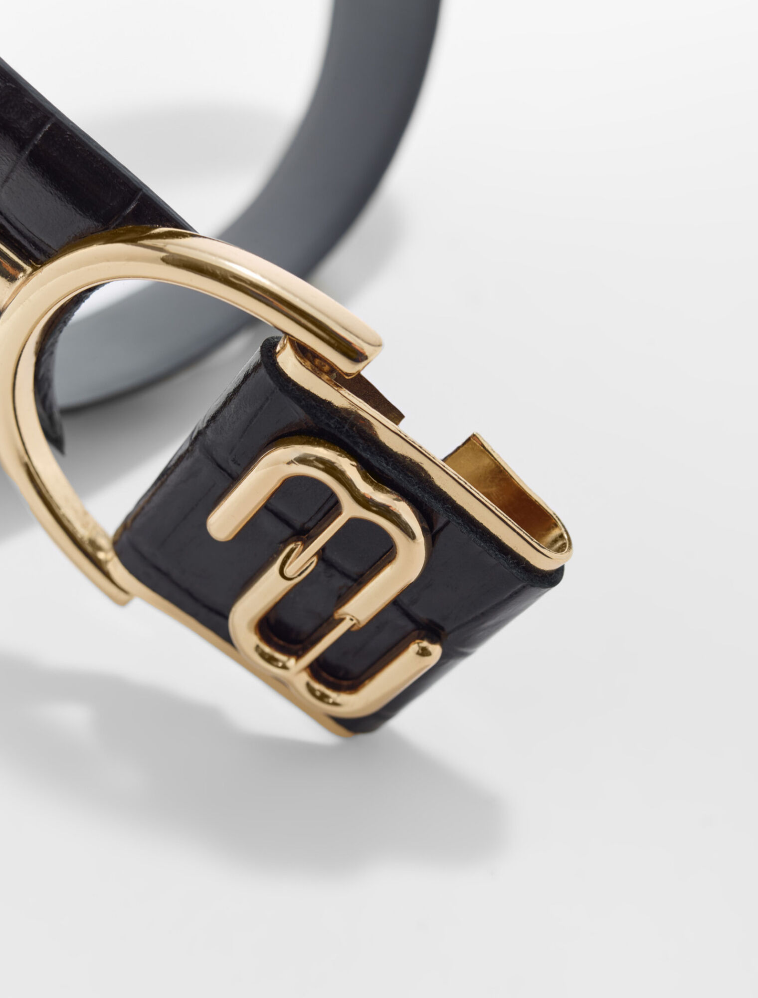 Ceinture en cuir double m Maje