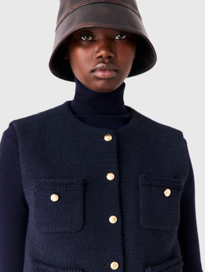 Veste en tweed sans manches