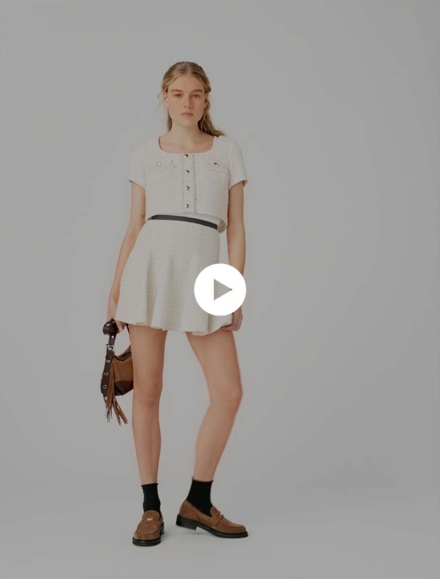 Robe 2-en-1 en tweed