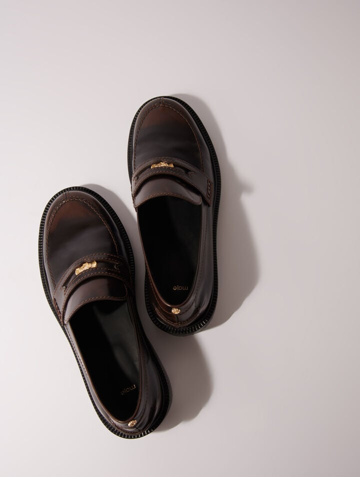 Mocassins en cuir brossé