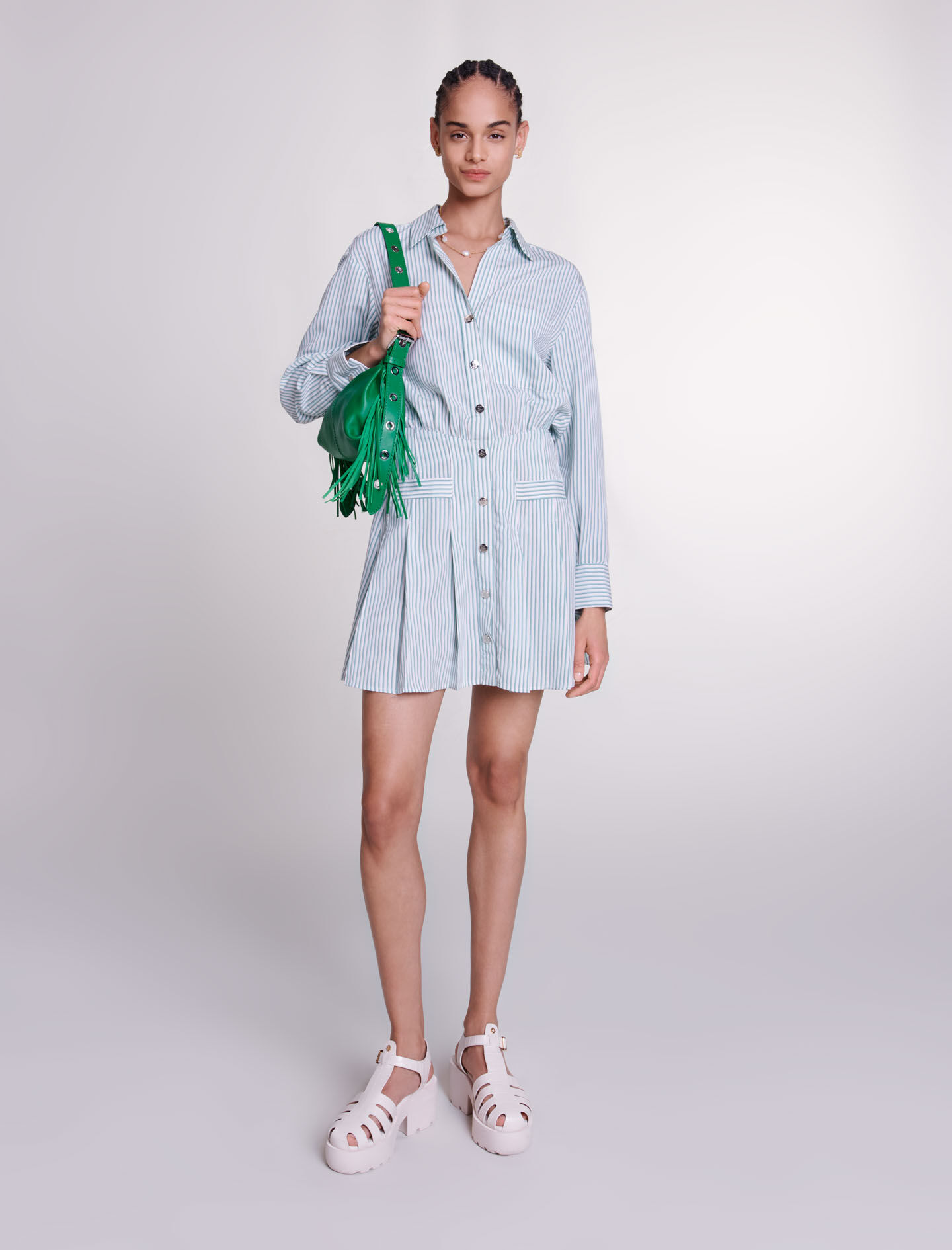 ホット セールの通販 Striped shirt dress ワンピース