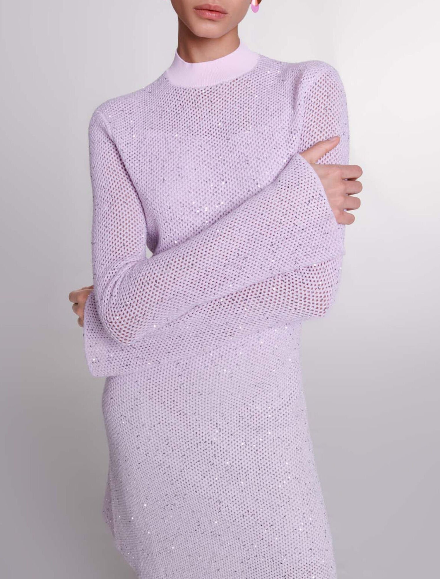 Semi-sheer knit dress