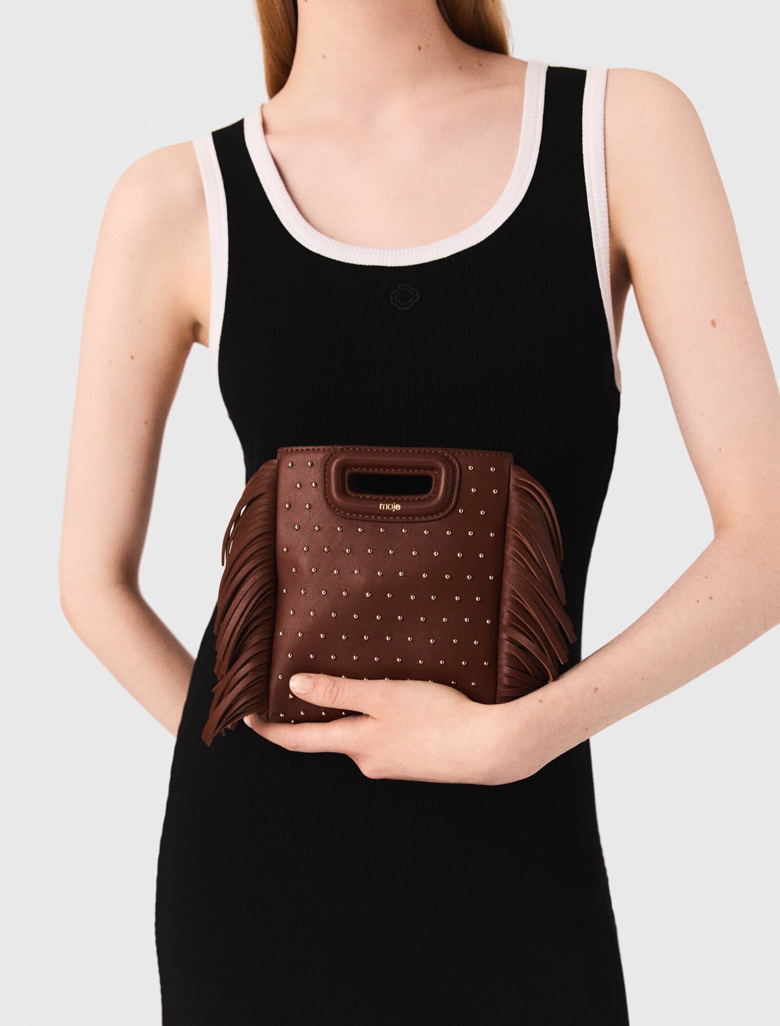 Sac M mini en cuir et studs