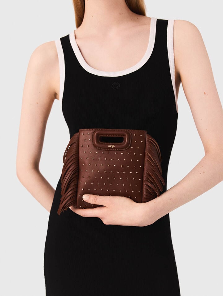 Sac M mini en cuir et studs