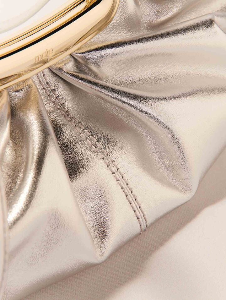 Clutch cuir métal et poignée métal