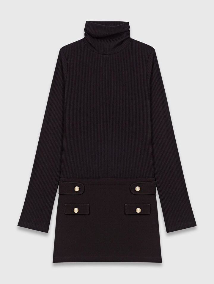 Robe courte avec col montant