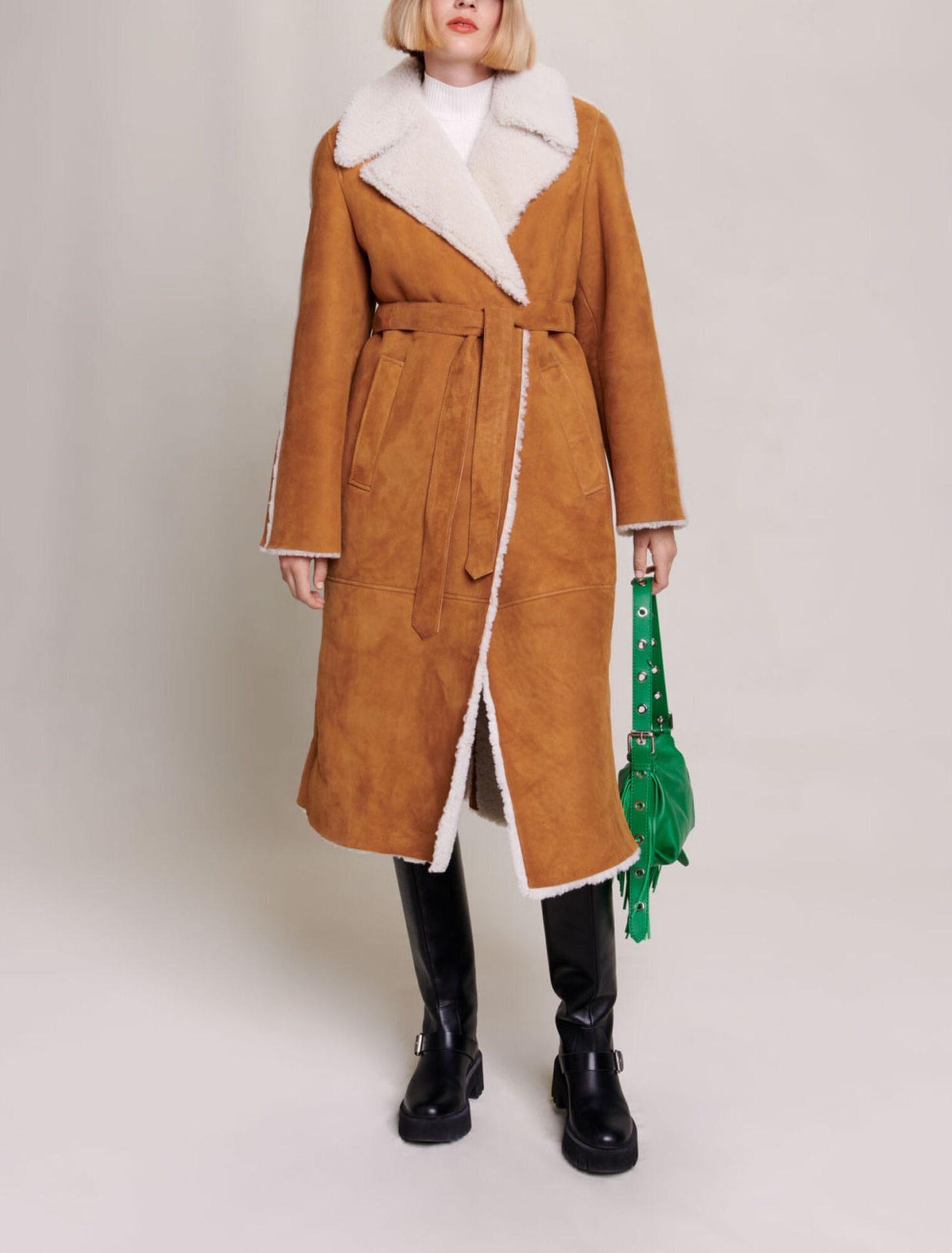 Manteau long shearling