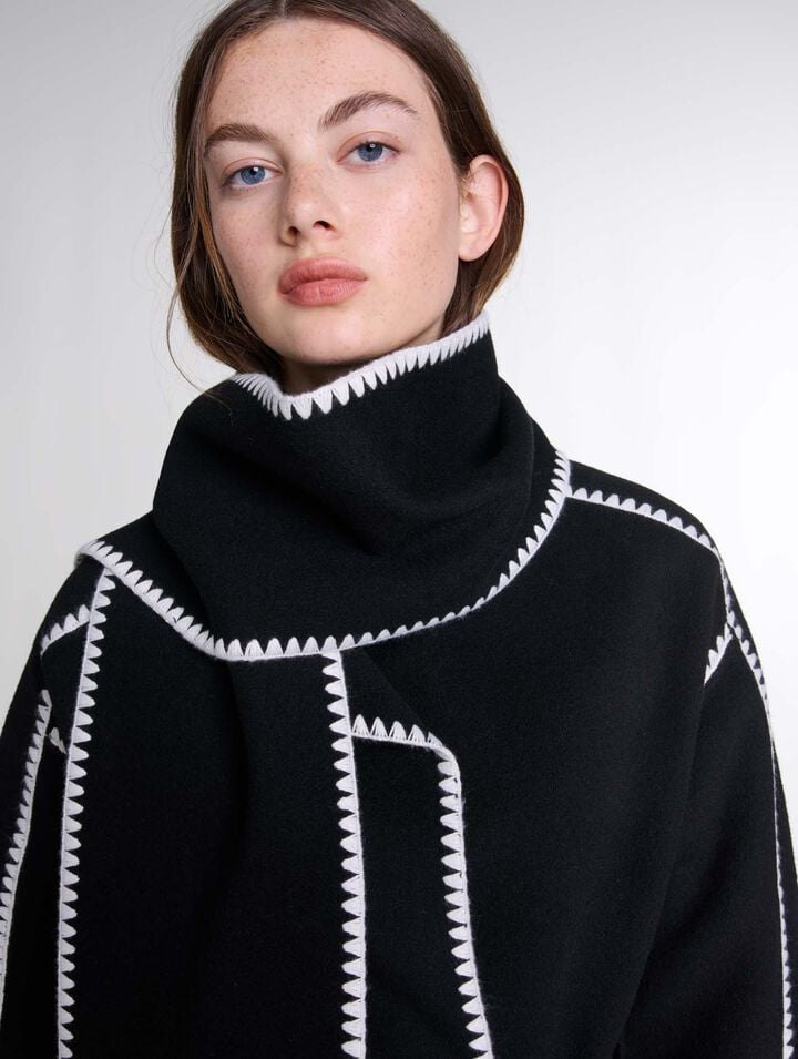 Two-tone double-faced coat