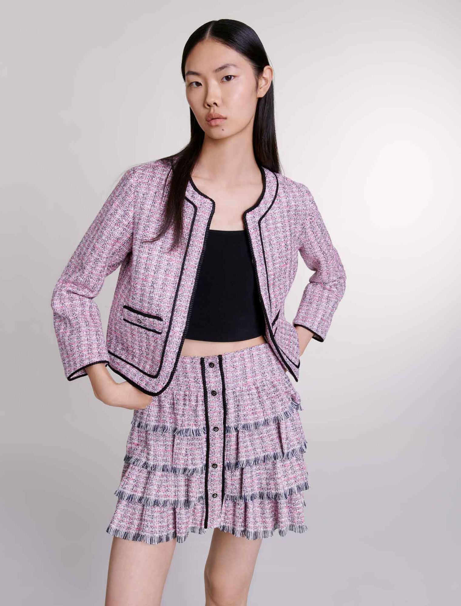 Jupe courte en tweed