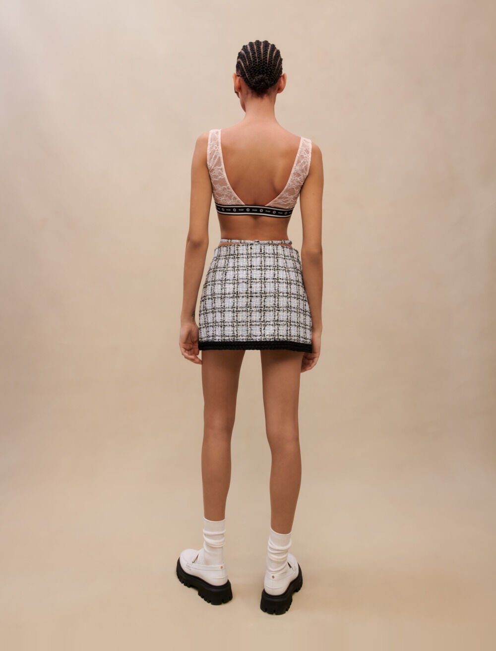 Checked tweed skirt Blue For Women | Maje Checked tweed skirt Blue For Women | Maje