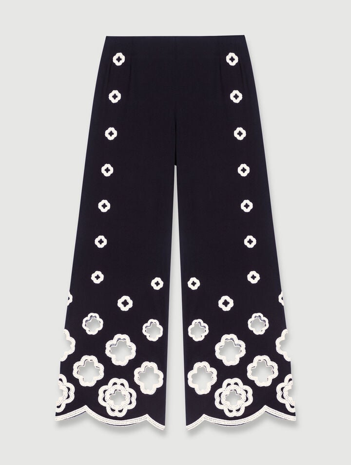 Pantalon large à crochet