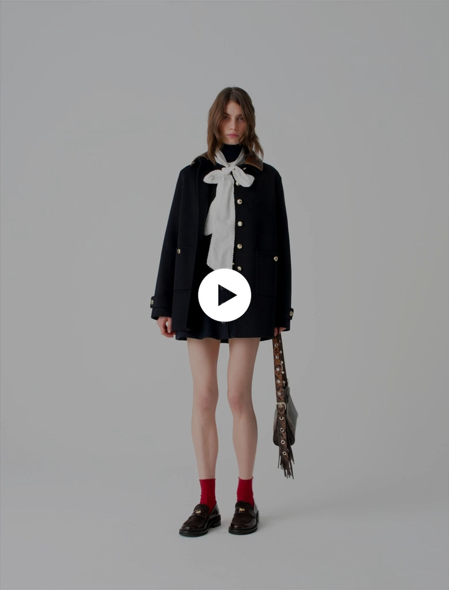 Manteau mi-long en double face