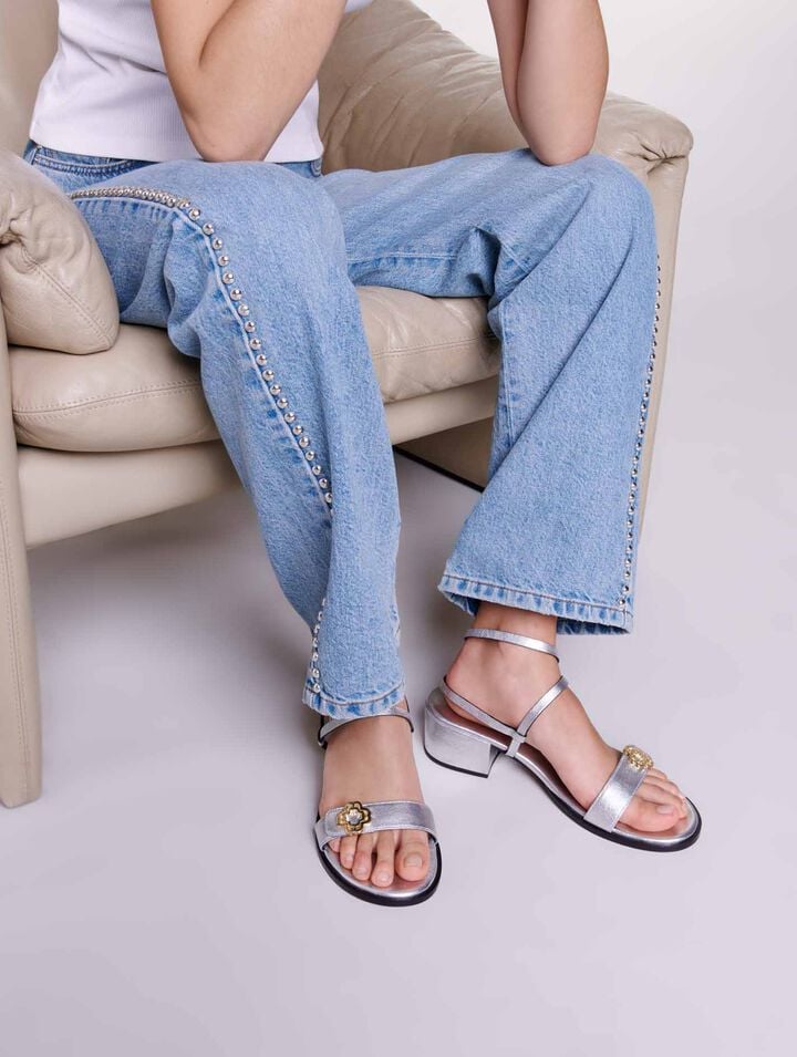 Sandales à brides en cuir