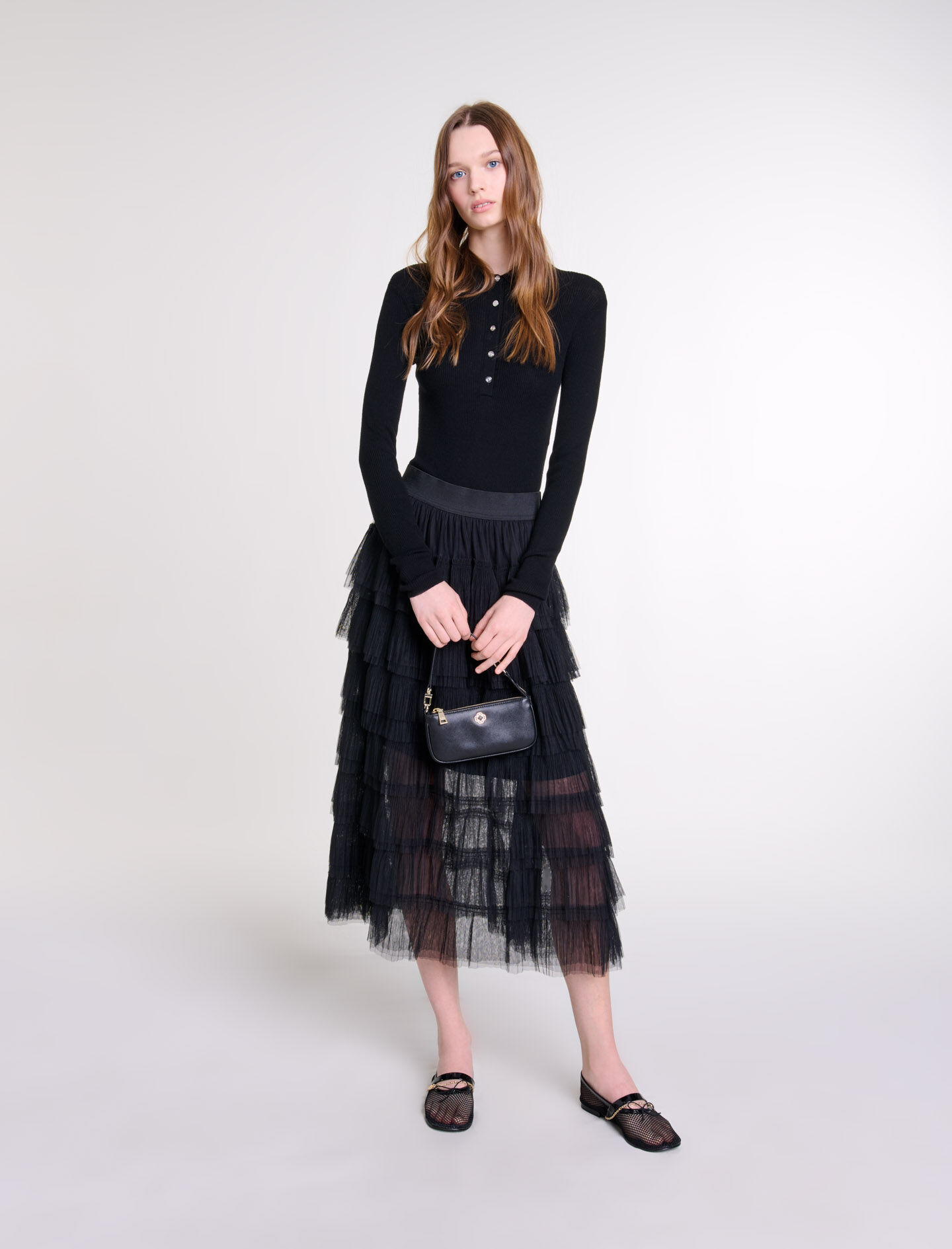 Tulle midi skirt